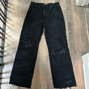 Never worn black Zara high rise wide leg jeans